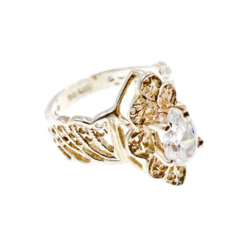 Sky Jewelry Ажурное Серебряное кольцо 925 пробы с Фианитом