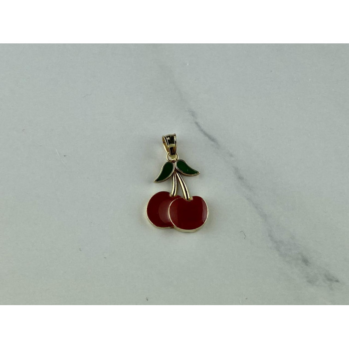 Sky Jewelry Золотой кулон с Эмалью 10К (417 проба) *Вишня*