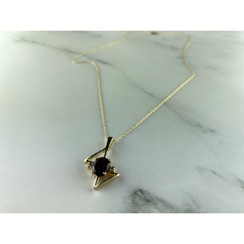 Sky Jewelry Золотая цепочка с кулоном Альмандин и Бриллианты