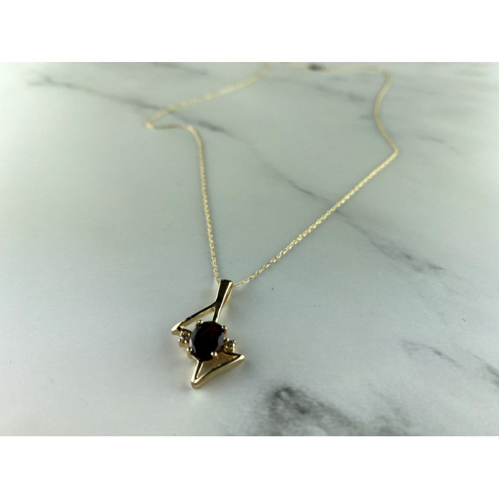 Sky Jewelry Золотая цепочка с кулоном Альмандин и Бриллианты