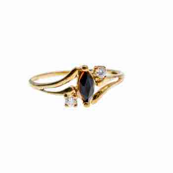 Sky Jewelry Золотое кольцо со Шпинелью и белым Топазом