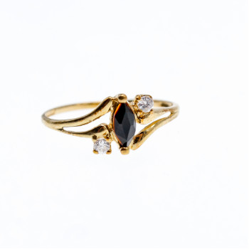 Sky Jewelry Золотое кольцо со Шпинелью и белым Топазом