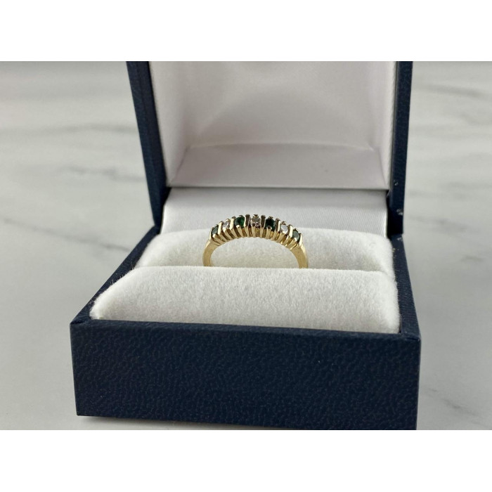 Sky Jewelry Золотое кольцо с Изумрудом и белым Топазом