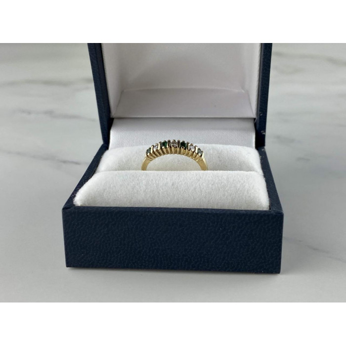 Sky Jewelry Золотое кольцо с Изумрудом и белым Топазом