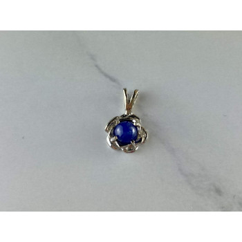 Sky Jewelry Золотой Кулон с камнем  Синий Звездчатый Сапфир