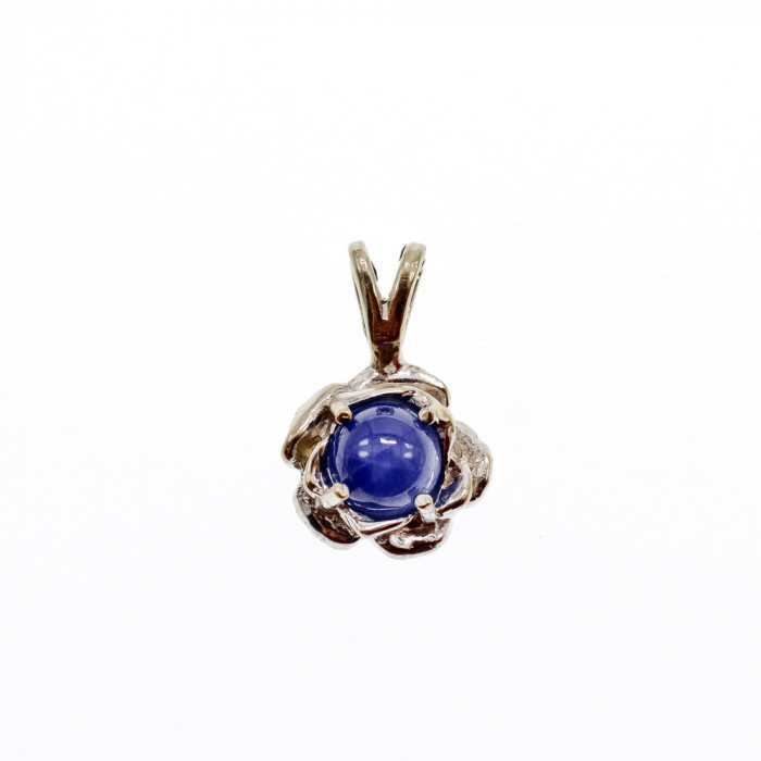 Sky Jewelry Золотой Кулон с камнем  Синий Звездчатый Сапфир