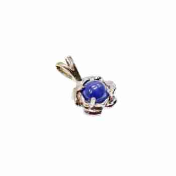 Sky Jewelry Золотой Кулон с камнем  Синий Звездчатый Сапфир