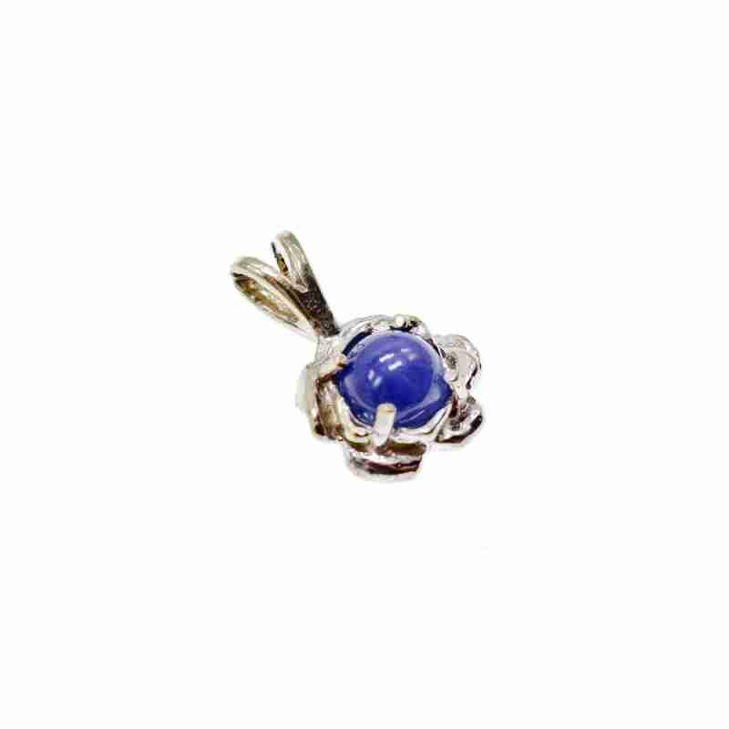 Sky Jewelry Золотой Кулон с камнем  Синий Звездчатый Сапфир