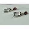 Sky Jewelry Серебряные Серьги с камнями  Гранат и Кварц