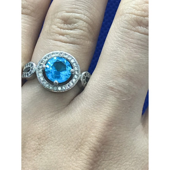 Sky Jewelry Серебряное кольцо с топазом