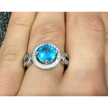 Sky Jewelry Серебряное кольцо с топазом