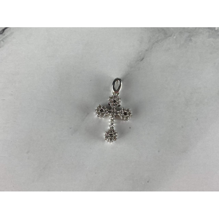 Sky Jewelry Золотой Крестик с Бриллиантами 18К (750 проба)