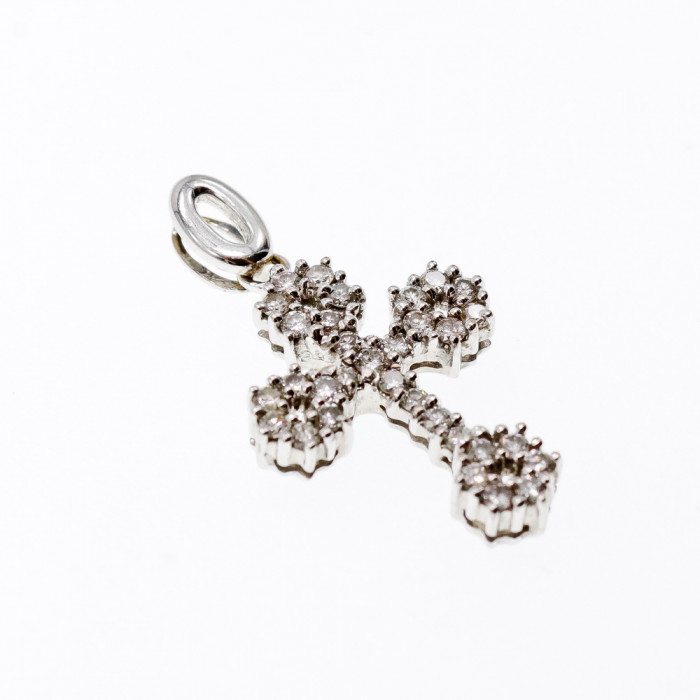 Sky Jewelry Золотой Крестик с Бриллиантами 18К (750 проба)