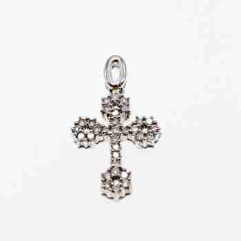 Sky Jewelry Золотой Крестик с Бриллиантами 18К (750 проба)