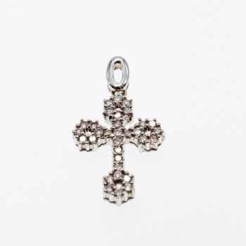 Sky Jewelry Золотой Крестик с Бриллиантами 18К (750 проба)