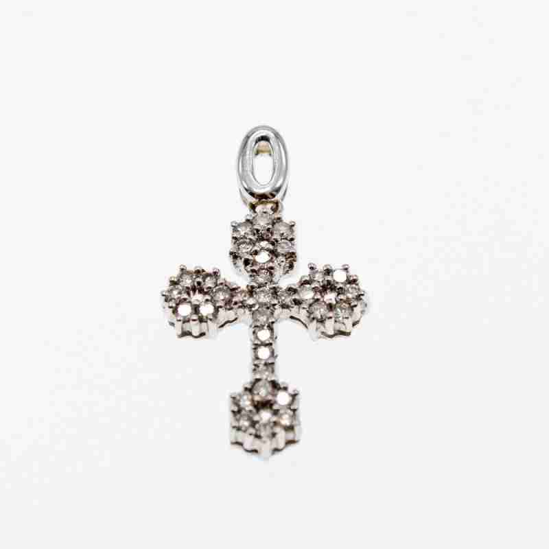 Sky Jewelry Золотой Крестик с Бриллиантами 18К (750 проба)