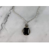 Sky Jewelry Серебряная Цепочка с Кулоном Черный Нефрит и Морион