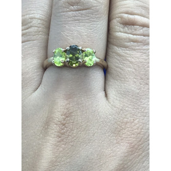 Sky Jewelry Серебряное кольцо (позолота) с хризолитом