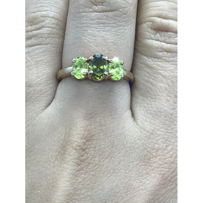 Sky Jewelry Серебряное кольцо (позолота) с хризолитом