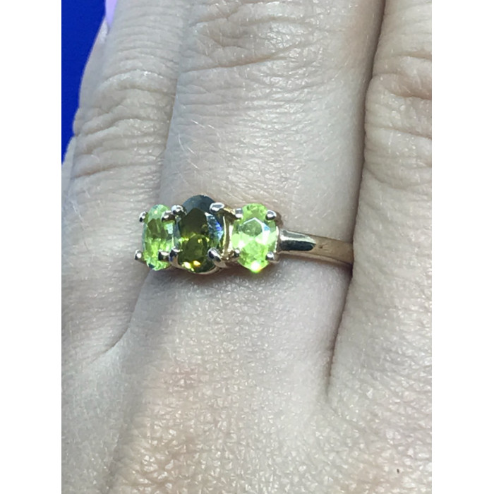 Sky Jewelry Серебряное кольцо (позолота) с хризолитом