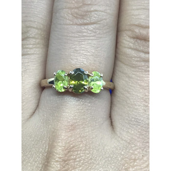 Sky Jewelry Серебряное кольцо (позолота) с хризолитом