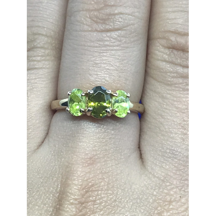 Sky Jewelry Серебряное кольцо (позолота) с хризолитом