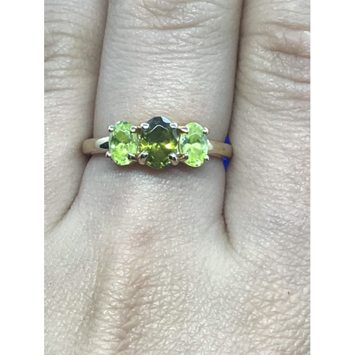 Sky Jewelry Серебряное кольцо (позолота) с хризолитом