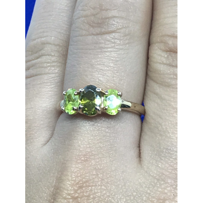 Sky Jewelry Серебряное кольцо (позолота) с хризолитом