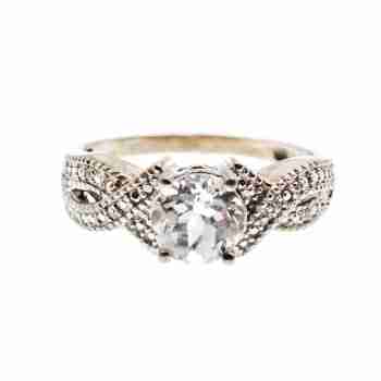 Sky Jewelry Серебряное кольцо с бесцветной Шпинелью