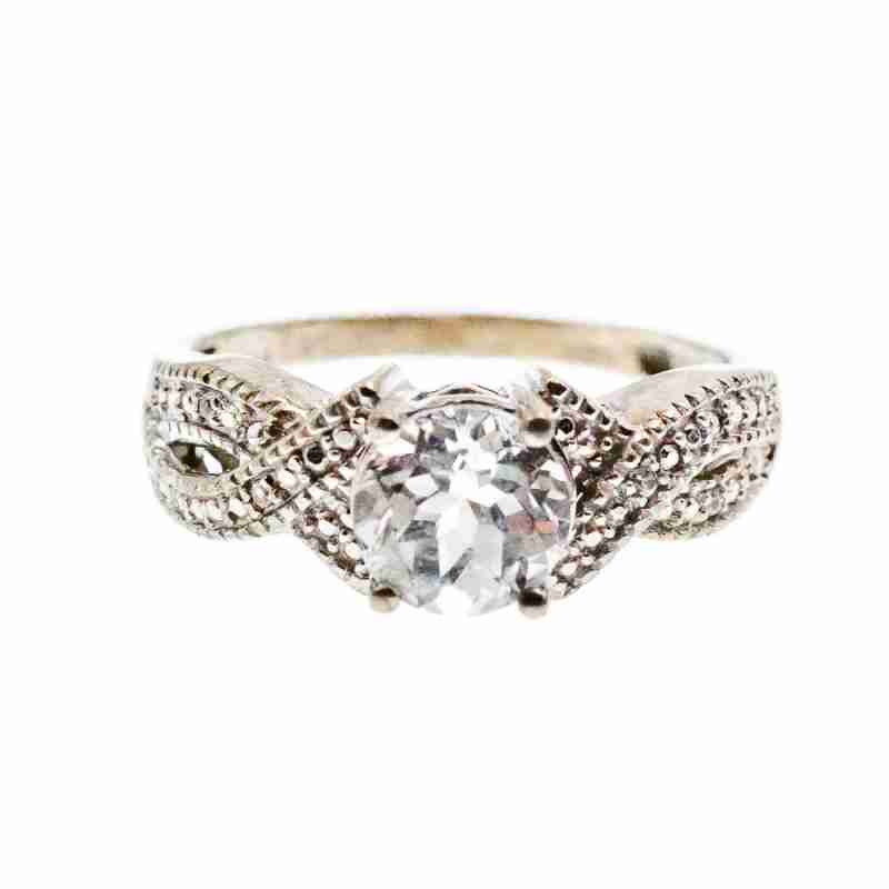 Sky Jewelry Серебряное кольцо с бесцветной Шпинелью