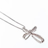 Sky Jewelry Серебряная Цепочка с Крестиком *Белый Топаз*  Italy