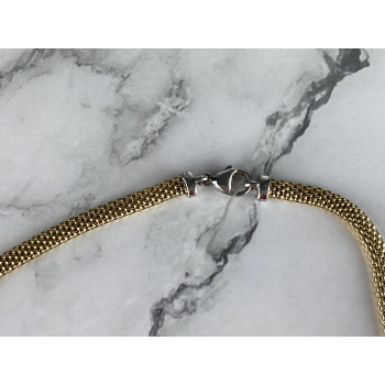 Sky Jewelry Серебряное Ожерелье в позолоте с белым Сапфиром 925 проба Italy  *Сердце