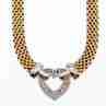Sky Jewelry Серебряное Ожерелье в позолоте с белым Сапфиром 925 проба Italy  *Сердце