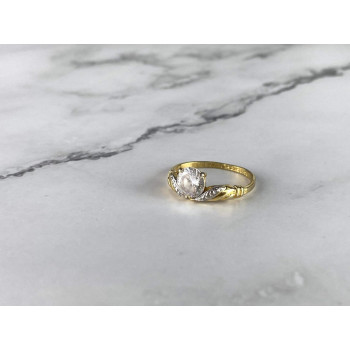 Sky Jewelry Кольцо Позолота 14К (585 проба ) с Фианитом