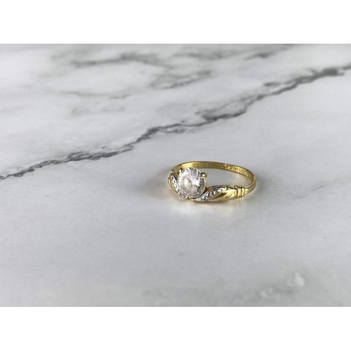 Sky Jewelry Кольцо Позолота 14К (585 проба ) с Фианитом