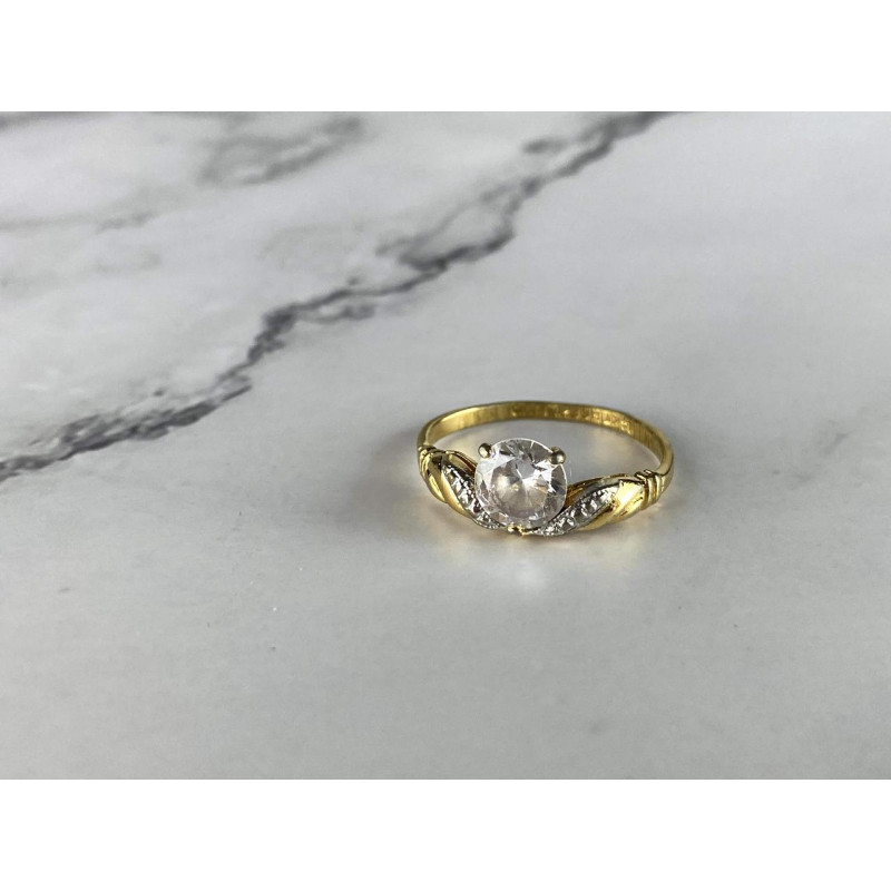 Sky Jewelry Кольцо Позолота 14К (585 проба ) с Фианитом