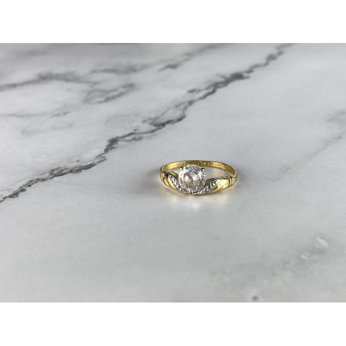 Sky Jewelry Кольцо Позолота 14К (585 проба ) с Фианитом