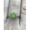 Sky Jewelry Серебряное кольцо (позолота) с камнем Хризолит