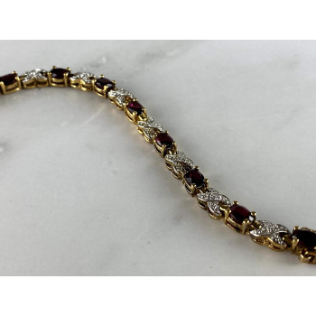 Sky Jewelry Серебряный браслет в позолоте  925 проба с Альмандином  *Уникальность