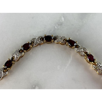 Sky Jewelry Серебряный браслет в позолоте  925 проба с Альмандином  *Уникальность