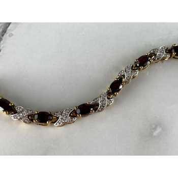 Sky Jewelry Серебряный браслет в позолоте  925 проба с Альмандином  *Уникальность