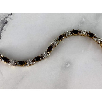 Sky Jewelry Серебряный браслет в позолоте  925 проба с Альмандином  *Уникальность