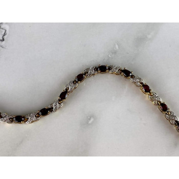 Sky Jewelry Серебряный браслет в позолоте  925 проба с Альмандином  *Уникальность