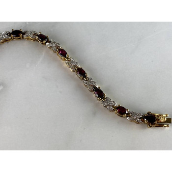 Sky Jewelry Серебряный браслет в позолоте  925 проба с Альмандином  *Уникальность