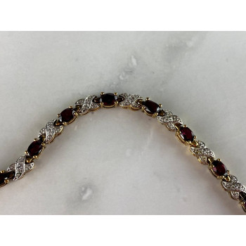 Sky Jewelry Серебряный браслет в позолоте  925 проба с Альмандином  *Уникальность