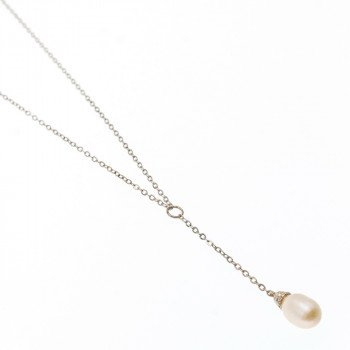 Sky Jewelry Серебряное Ожерелье с Жемчугом 925 проба Италия