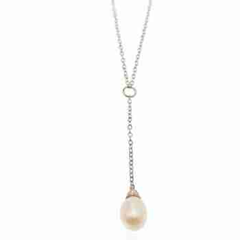 Sky Jewelry Серебряное Ожерелье с Жемчугом 925 проба Италия