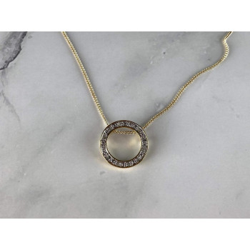 Sky Jewelry Серебряное Ожерелье в позолоте с белым Сапфиром 925 проба Italy