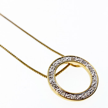 Sky Jewelry Серебряное Ожерелье в позолоте с белым Сапфиром 925 проба Italy