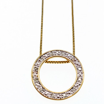 Sky Jewelry Серебряное Ожерелье в позолоте с белым Сапфиром 925 проба Italy